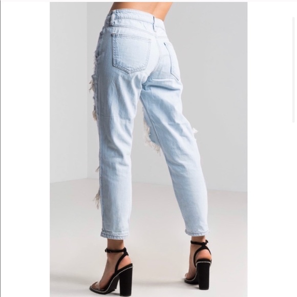 Light Distressed Crop Boyfriend Jeans - Picture 3 of 5